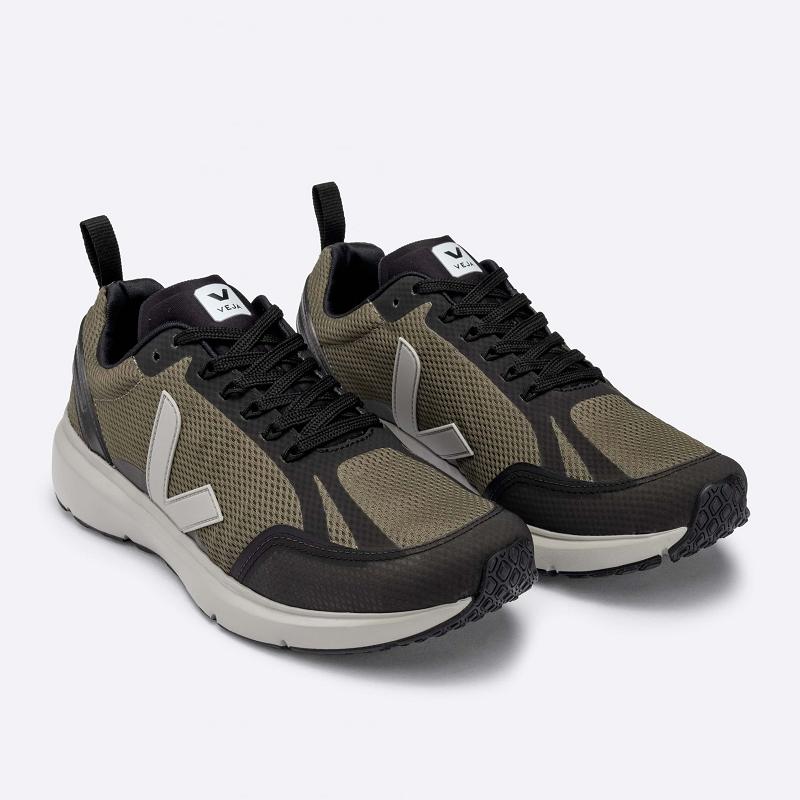 Zapatillas Veja Hombre España - Condor 2 Tenis Kaki Negras ES904799